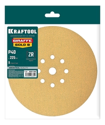 KRAFTOOL Giraffe GOLD-9 225 мм, Р40, шлифовальный круг на липучке, 9 отв. (35651-040) zb  35651-040