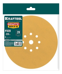 KRAFTOOL Giraffe GOLD-9 225 мм, Р320, шлифовальный круг на липучке, 9 отв. (35651-320) zb  35651-320