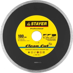 STAYER Clean Cut, 180 мм, (25.4 мм, 5 х 2.2 мм), сплошной алмазный диск, Professional (3665-180) zb  3665-180_z01