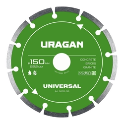 URAGAN UNIVERSAL 150 мм, диск алмазный отрезной сегментный (36705-150) zb  36705-150