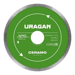 URAGAN CERAMO 125 мм, диск алмазный отрезной сплошной (36707-125) zb  36707-125