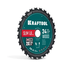 KRAFTOOL Slim wood cut 210 х 30 x 1.8 мм, 24Т, диск пильный по дереву, (36955-210-30-24) zb  36955-210-30-24