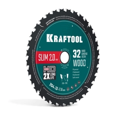 KRAFTOOL Slim wood cut 254 х 30 x 2.0 мм, 32Т, диск пильный по дереву, (36955-254-30-32) zb  36955-254-30-32