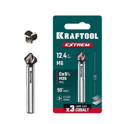 KRAFTOOL EXTREME Со5-А, d 12.4х8х56 мм, Z3, 90°, сталь M35, U-образная спираль, зенковка (29734-6) zb  29734-6