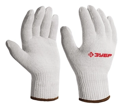 ЗУБР ОПТИМА, L-XL, х/б перчатки без покрытия, 10 класс (11445-XL) zb  11445-xl