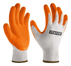 STAYER ULTRA, L-XL, х/б перчатки с рельефным латексным покрытием, противоскользящие (11403-XL) zb  11403-xl
