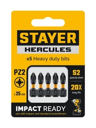 STAYER HERCULES, PZ2, 25 мм, 5 шт, торсионные биты (26233-2-25-5) zb  26233-2-25-5