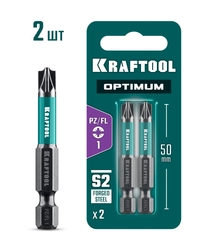 KRAFTOOL OPTIMUM PZ/FL 1, 50 мм, 2 шт, биты (261241-1-50-2) zb  261241-1-50-2