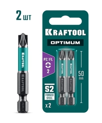 KRAFTOOL OPTIMUM PZ/FL 2, 50 мм, 2 шт, биты (261241-2-50-2) zb  261241-2-50-2