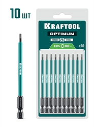 KRAFTOOL OPTIMUM TX 15, 100 мм, 10 шт, биты (26126-15-100-S10) zb  26126-15-100-s10