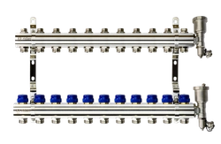 Ридан 088U0711R — Комплект коллекторов FHF-11R set с кронштейнами и торцевыми секциями с автоматическими воздухоотводчиками, 11 контуров 088u0711r