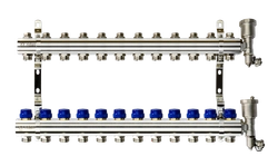 Ридан 088U0712R — Комплект коллекторов FHF-12R set с кронштейнами и торцевыми секциями с автоматическими воздухоотводчиками, 12 контуров 088u0712r