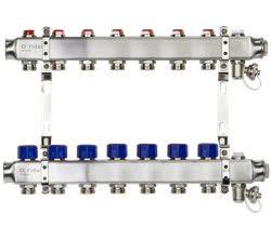 Ридан 088U0977R — Комплект коллекторов SSM-7R set с кронштейнами, ручным воздухоотводчиком, сливным краном и торцевой заглушкой, 7 контуров 088u0977r