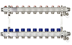 Ридан 088U0980R — Комплект коллекторов SSM-10R set с кронштейнами, ручным воздухоотводчиком, сливным краном и торцевой заглушкой, 10 контуров 088u0980r