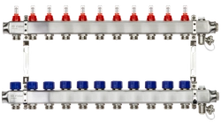Ридан 088U0961R — Комплект коллекторов SSM-11RF set с расходомерами, кронштейнами, ручным воздухоотводчиком, сливным краном и торцевой заглушкой, 11 контуров 088u0961r