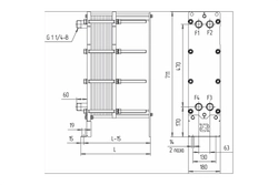 Теплообменник НН№06М ДУ 32 35-52 пластины hh0602
