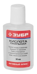 ЗУБР  30 мл, активный флюс, паяльная кислота (55491-030) 55491-030