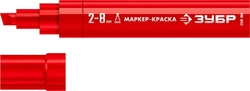 ЗУБР  МК-800 2-8 мм, клиновидный, красный, экстрабольшой объем, Маркер-краска, ПРОФЕССИОНАЛ (06327-3) 06327-3