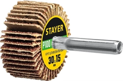 STAYER  d 30 x 15 мм, P100, на шпильке d 6 мм, круг шлифовальный лепестковый (36606-100) 36606-100