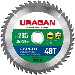 URAGAN  Expert, 235 х 32/30 мм, 48Т, пильный диск по дереву (36802-235-32-48) 36802-235-32-48_z01