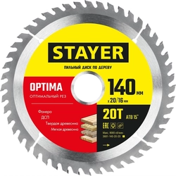 STAYER  Optima, 140 x 20/16 мм, 24Т, оптимальный рез, пильный диск по дереву (3681-140-20-20) 3681-140-20-20_z01