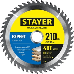 STAYER  Expert, 210 x 32/30 мм, 48Т, точный рез, пильный диск по дереву (3682-210-32-48) 3682-210-32-48_z01