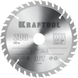 KRAFTOOL  Optima, 200 х 30 мм, 36Т, пильный диск по дереву (36951-200-30) 36951-200-30