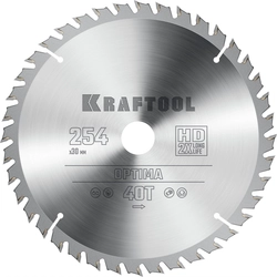 KRAFTOOL  Optima, 254 х 30 мм, 40Т, пильный диск по дереву (36951-254-30) 36951-254-30