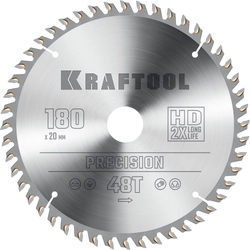 KRAFTOOL  Precision, 180 х 20 мм, 48Т, пильный диск по дереву (36952-180-20) 36952-180-20