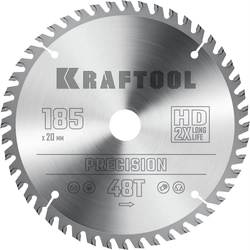 KRAFTOOL  Precision, 185 x 20 мм, 48Т, пильный диск по дереву (36952-185-20) 36952-185-20