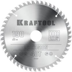 KRAFTOOL  Precision, 190 х 30 мм, 48Т, пильный диск по дереву (36952-190-30) 36952-190-30