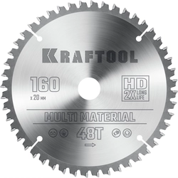 KRAFTOOL  Multi Material, 160 х 20 мм, 48Т, пильный диск по алюминию (36953-160-20) 36953-160-20