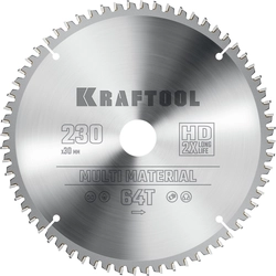 KRAFTOOL  Multi Material, 230 х 30 мм, 64Т, пильный диск по алюминию (36953-230-30) 36953-230-30