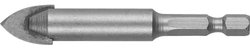 ЗУБР  12 мм 2х кромка, HEX 1/4, Сверло по стеклу и кафелю (29840-12) 29840-12