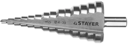 STAYER  4-39 мм, 14 ступеней, сталь HSS, ступенчатое сверло (29660-4-39-14) 29660-4-39-14