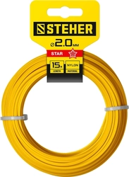 STEHER  ЗВЕЗДА, 2.0 мм, 15 м, леска для триммера (75010-2.0) 75010-2.0