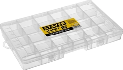 STAYER   HANDY-15, 380 x 230 x 50 мм, (15″), пластиковый органайзер с 18 ячейками (38051-15) 38051-15_z01