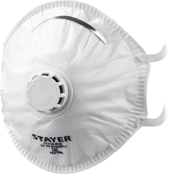 STAYER  KV-99, класс защиты FFP3, коническая, фильтрующая полумаска с клапаном выдоха (11110-3) 11110-3_z01