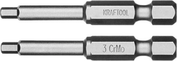 KRAFTOOL  X-Drive Hex 3, 50 мм, 2 шт, торсионные биты (26127-3-50-2) 26127-3-50-2