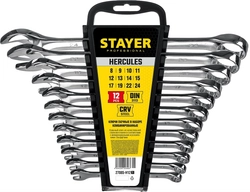 STAYER  HERCULES, 12 шт, 8 - 24 мм, набор комбинированных гаечных ключей, Professional (27085-H12) 27085-H12_z01