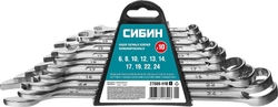 СИБИН  10 шт, 6 - 24 мм, набор комбинированных гаечных ключей (27089-H10) 27089-H10_z01