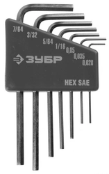 ЗУБР  7 шт, набор мини имбусовых ключей (27475-H7) 27475-H7