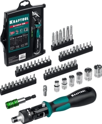 KRAFTOOL  Expert-55, 55 предм., реверсивная отвертка с насадками (25554-H55) 25554-H55_z01