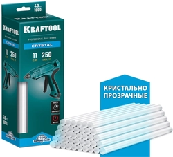 KRAFTOOL  Cristal, 11 х 250 мм, 40 шт, кристально прозрачные, клеевые стержни (06846-40) 06846-40