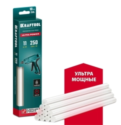 KRAFTOOL  Ultra Power, 11 х 250 мм, 10 шт, ультрамощные, прозрачные, клеевые стержни (06848-10) 06848-10