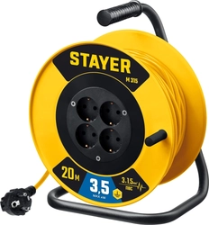 STAYER  M-315, ПВС, 3 x 1.5 мм2, 20 м, 3500 Вт, силовой удлинитель на катушке (55078-20) 55078-20_z01