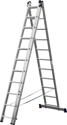 СИБИН  11 ступеней, со стабилизатором, алюминиевая, трехсекционная лестница (38833-11) 38833-11