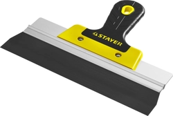 STAYER  PROFlat, 250 мм, усиленная алюминиевая направляющая, двухкомпонентная ручка, анодированный, фасадный шпатель, Professional (10045-25) 10045-25