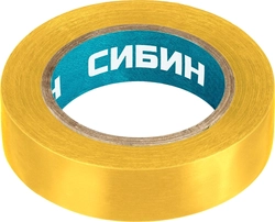 СИБИН  15 мм х 10 м, 5 000 В, желтая, изолента ПВХ (1235-5) 1235-5