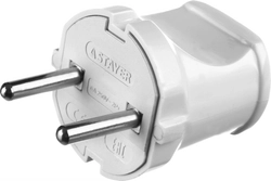 STAYER  MAXElectro, белая, 6 А/220 В, 1300 Вт, прямая вилка (55150-W) 55150-W
